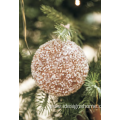 Gold &White Christmas Glass Ball Ornaments